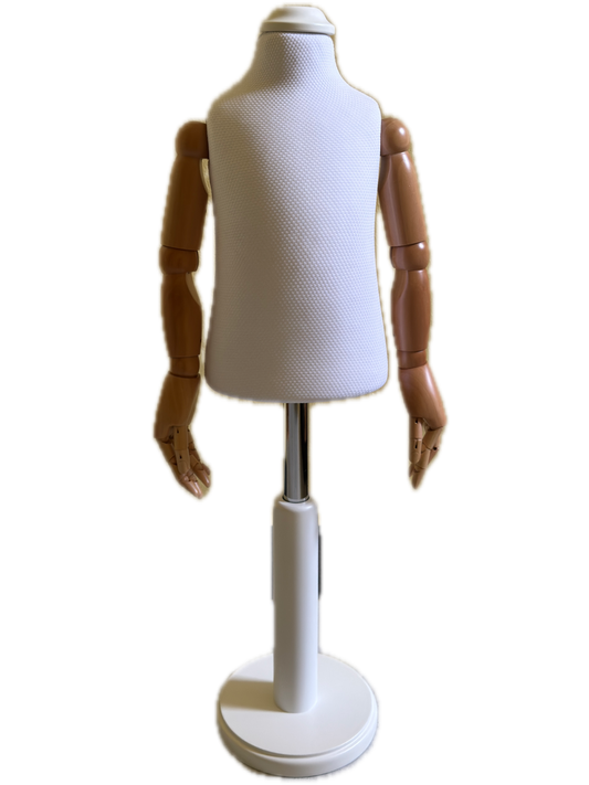 Busto bambino bianco con braccia